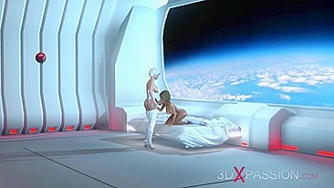 Experiência de boquete hentai espacial com garganta profunda e gozadas em HD
