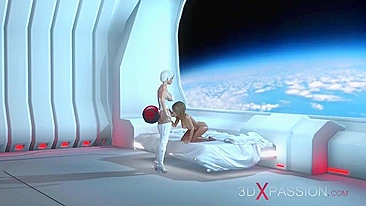 Experiência de boquete hentai espacial com garganta profunda e gozadas em HD