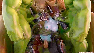 Sessão de prazer hentai com uma peituda que goza com foda pesada