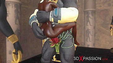 Foda hentai de Anubis com pau demoníaco em prazer HD real