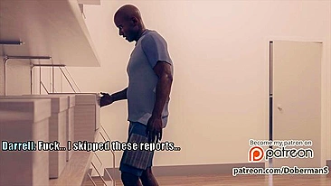 Chefe branca abusando do poder pra idolatrar pau preto no hentai quente