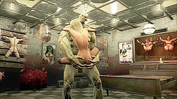 Amor hentai no Fallout com garotinha tendo a buceta destruída