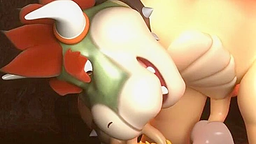 Ela tá tesuda e deixa o Bowser foder sua buceta suculenta por trás com força