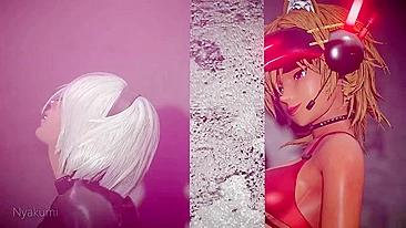 Vídeo pornô extremo com 2B e sua sede louca por porra