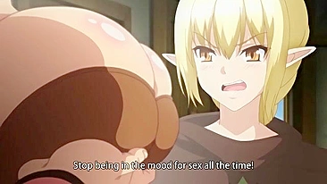 Anime hentai com garotas de peitos grandes em mundo de fantasia.