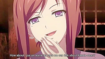 Milf peituda sexy em hentai toma drink com garotão antes de foder ele.