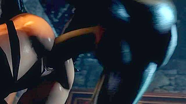 Demônias peitudas fodem cu em 3D no inferno hentai.