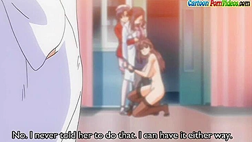 Enfermeira hentai é fodida na mesa de exame.