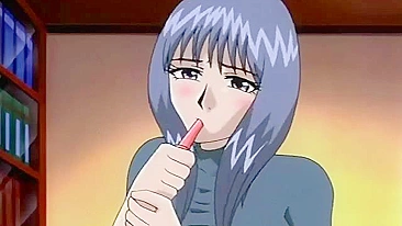 Brinquedo hentai enche a bucetinha apertada da garota com porra cremosa.