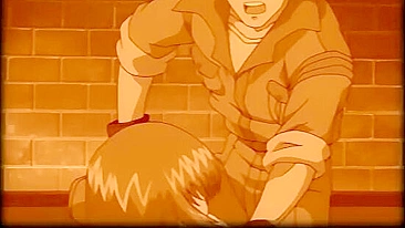 Brinquedo hentai enche a bucetinha apertada da garota com porra cremosa.