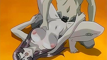 Brinquedo hentai enche a bucetinha apertada da garota com porra cremosa.