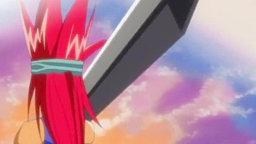 Ruiva peituda gozando hentai com lambida na buceta.