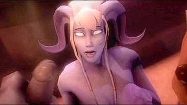 Coliseu da Luxúria - Orc de pauzão fode buceta molhada de elfa noturna enquanto minions torcem. #Hentai