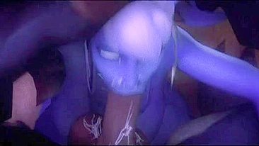 Coliseu da Luxúria - Orc de pauzão fode buceta molhada de elfa noturna enquanto minions torcem. #Hentai