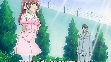 Enfermeira amarrada e fodida na buceta em site de hentai.