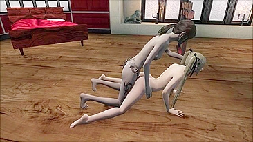 Ellie de Fallout 4 castiga Marie Rose com strapon em cena hentai intensa.