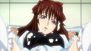 Gostosa hentai de peitos grandes fodida em bondage.