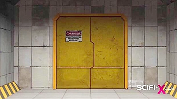 Android sci-fi com fetiche hentai fode gata gostosa no lab.