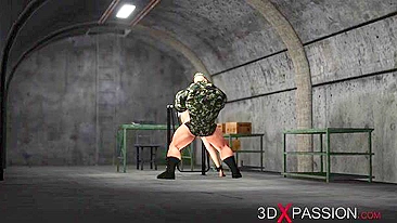 Japonesa universitária safada fode escravo militar em fantasia hentai.