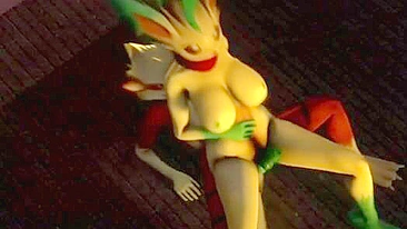Cena de sexo furry hentai com Pokémon fica louca e intensa.