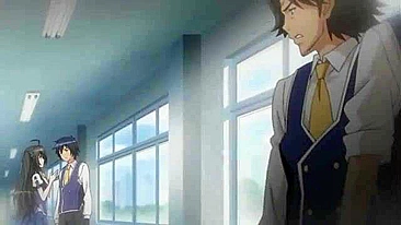 Colegial hentai de uniforme fofo com bucetinha virgem apertada levando surra funda.