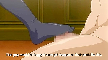 Irmã mais velha provoca irmão com peitões no hentai.