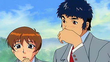 Vampira lésbica em hentai amarra e morde uma colegial peladinha.