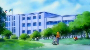 Vampira lésbica em hentai amarra e morde uma colegial peladinha.