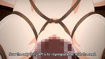 Gata de cabelo rosa peituda amarrada, provocada e fudida bruto no hentai.