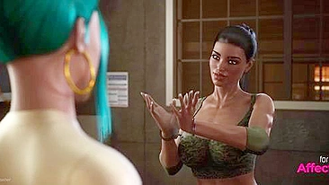 Futagirls em ménage 3D animado hentai cheio de ação.