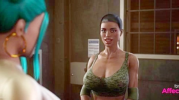 Futagirls em ménage 3D animado hentai cheio de ação.