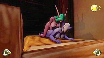 Guerreira elfa de bunda foda leva pau hentai ao ar livre.