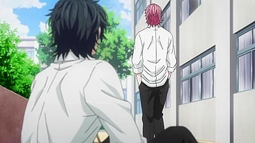 Estudantes yaoi em ménage hentai na escola.