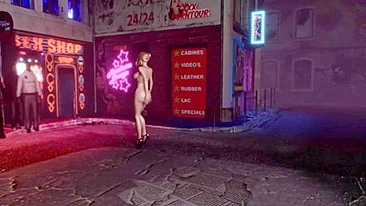 Gostosa de hentai mama pau de futanari 3D na rua.