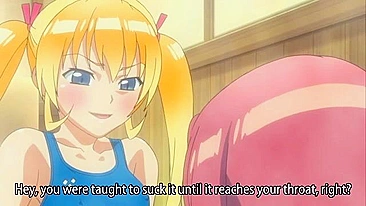 Vídeo Hentai - Colegial futa goza pra caralho após boquete com a novata.