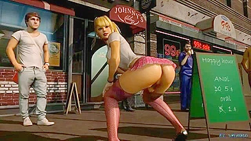 Vídeo hentai - Colegial travesti leva no cu em público.