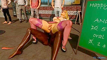 Vídeo hentai - Colegial travesti leva no cu em público.