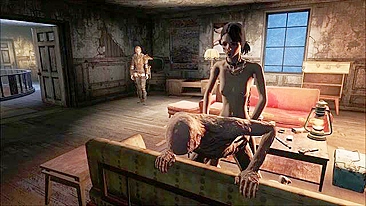 Hancock de Fallout 4 leva gozada anal de Trixy zumbi com vibe hentai.