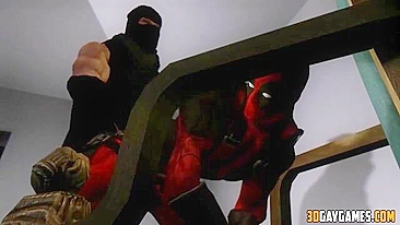 Orgia gay de super-heróis hentai com Deadpool e vários heróis em resumo rápido.