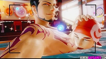 Hentai de asiáticos musculosos brincando de anal com toys.