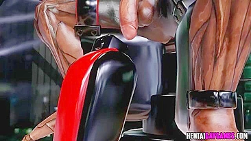 Super-heroínas hentai curtem foda selvagem no carro esportivo.