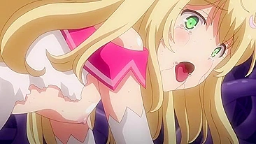 Colegial miúda gozando com futanari e tentáculos em cena hentai erótica.