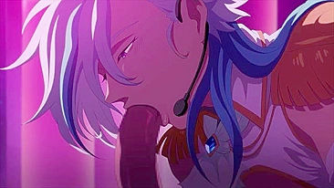 Ídolos hentai levam surra de pica em clube gay.