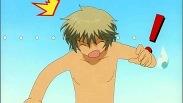 Hentai gay: twink amarrado leva rola.