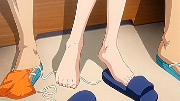 Estudante safada leva surra de pica do professor gato na frente do colega chocado. #Hentai #Porn