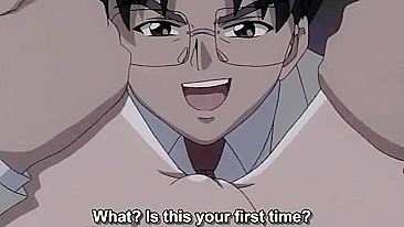 Trio hentai com professor fake e garotas universitárias quentes.