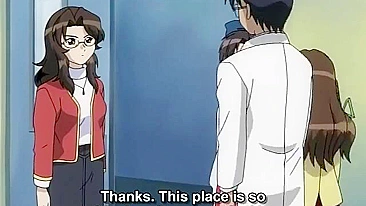 Trio hentai com professor fake e garotas universitárias quentes.