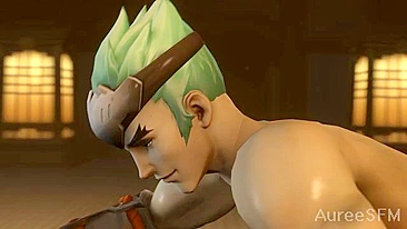 Hanzo, McCree e Genji em ménage gay quente. #hentaiporn #overwatchgay