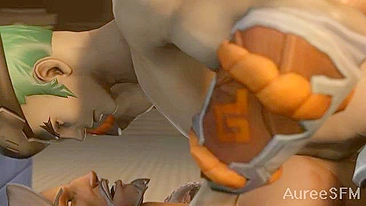 Hanzo, McCree e Genji em ménage gay quente. #hentaiporn #overwatchgay