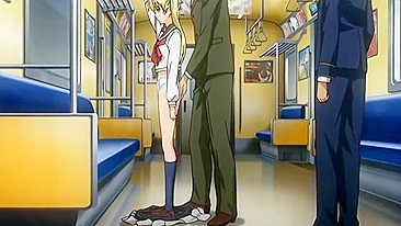 Novinha petite de uniforme é abusada sexualmente no banheiro do trem.